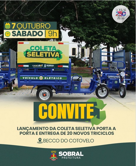 Prefeitura de Sobral lança campanha de coleta seletiva porta a porta e