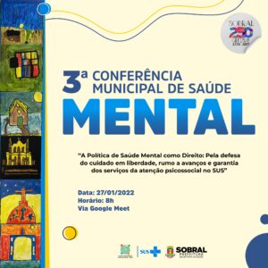 III Conferência Municipal de Saúde Mental será realizada no dia 27 de janeiro